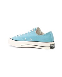 hellblaue Segeltuch niedrige Sneakers von Converse