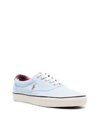 hellblaue Segeltuch niedrige Sneakers von Polo Ralph Lauren