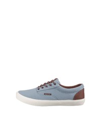 hellblaue Segeltuch niedrige Sneakers von Jack & Jones