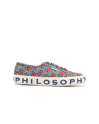 hellblaue Segeltuch niedrige Sneakers von Philosophy di Lorenzo Serafini