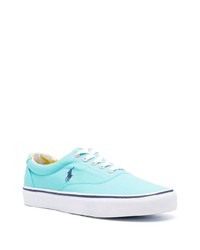 hellblaue Segeltuch niedrige Sneakers von Polo Ralph Lauren