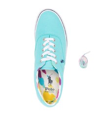 hellblaue Segeltuch niedrige Sneakers von Polo Ralph Lauren