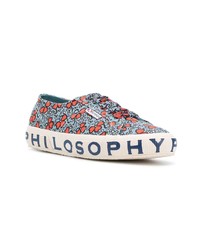 hellblaue Segeltuch niedrige Sneakers von Philosophy di Lorenzo Serafini