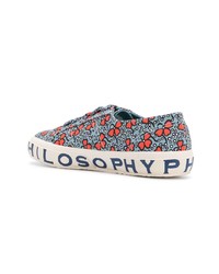 hellblaue Segeltuch niedrige Sneakers von Philosophy di Lorenzo Serafini