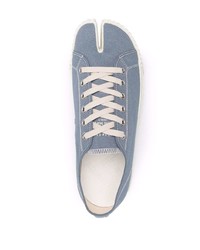 hellblaue Segeltuch niedrige Sneakers von Maison Margiela