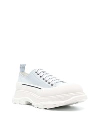 hellblaue Segeltuch niedrige Sneakers von Alexander McQueen