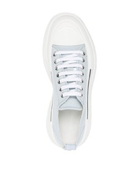 hellblaue Segeltuch niedrige Sneakers von Alexander McQueen