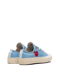 hellblaue Segeltuch niedrige Sneakers von Converse