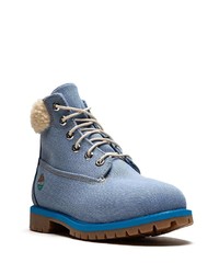 hellblaue Segeltucharbeitsstiefel von Timberland