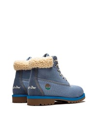 hellblaue Segeltucharbeitsstiefel von Timberland