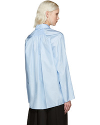 hellblaue Seide Bluse von Nina Ricci