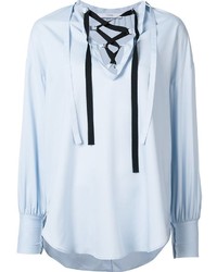 hellblaue Seide Bluse von Tome