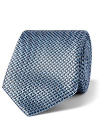 hellblaue Seidekrawatte mit geometrischem Muster von Brioni