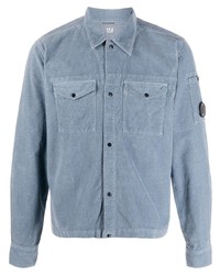 hellblaue Shirtjacke aus Cord von C.P. Company