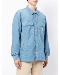 hellblaue Shirtjacke aus Cord von Carhartt WIP