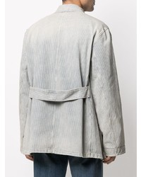 hellblaue Shirtjacke aus Cord von Maison Margiela