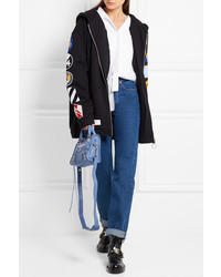 hellblaue Shopper Tasche aus Leder mit Reliefmuster von Balenciaga