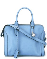 hellblaue Shopper Tasche aus Leder von Alexander McQueen