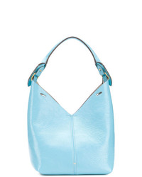 hellblaue Shopper Tasche aus Leder von Anya Hindmarch