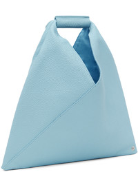 hellblaue Shopper Tasche aus Leder von MM6 MAISON MARGIELA