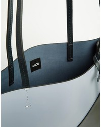 hellblaue Shopper Tasche aus Leder von Asos