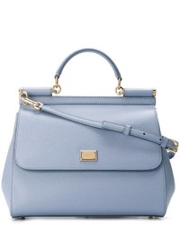 hellblaue Shopper Tasche aus Leder von Dolce & Gabbana