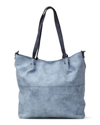 hellblaue Shopper Tasche aus Leder von EMILY & NOAH