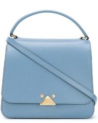 hellblaue Shopper Tasche aus Leder von Emporio Armani