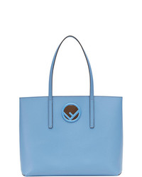 hellblaue Shopper Tasche aus Leder von Fendi