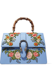 hellblaue Shopper Tasche aus Leder von Gucci