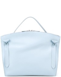 hellblaue Shopper Tasche aus Leder von Jil Sander