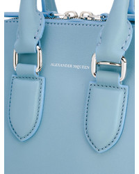 hellblaue Shopper Tasche aus Leder von Alexander McQueen