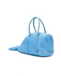 hellblaue Shopper Tasche aus Leder von Thom Browne
