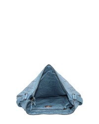 hellblaue Shopper Tasche aus Leder von Taschendieb Wien