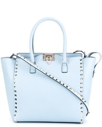hellblaue Shopper Tasche aus Leder von Valentino