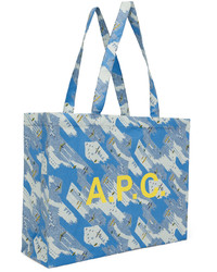 hellblaue Shopper Tasche aus Segeltuch von A.P.C.