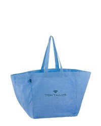 hellblaue Shopper Tasche aus Segeltuch von Tom Tailor