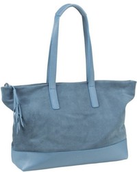 hellblaue Shopper Tasche aus Wildleder von Jost