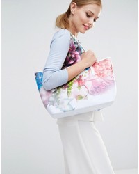 hellblaue Shopper Tasche mit Blumenmuster von Ted Baker