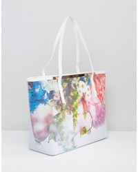 hellblaue Shopper Tasche mit Blumenmuster von Ted Baker