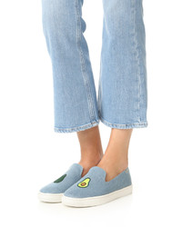 hellblaue Slip-On Sneakers aus Jeans von Soludos