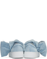 hellblaue Slip-On Sneakers aus Jeans von Joshua Sanders