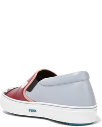 hellblaue Slip-On Sneakers aus Leder von Fendi