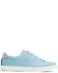 hellblaue Slip-On Sneakers aus Leder von Fendi