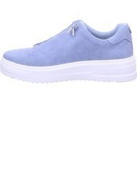hellblaue Slip-On Sneakers aus Leder von Marco Tozzi