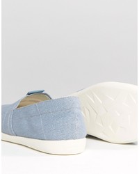 hellblaue Slip-On Sneakers aus Segeltuch von Vagabond