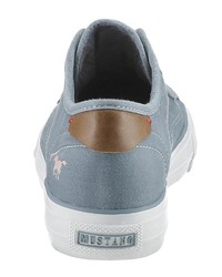 hellblaue Slip-On Sneakers aus Segeltuch von Mustang Shoes