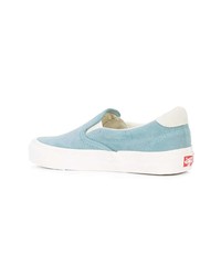 hellblaue Slip-On Sneakers aus Wildleder von Vans