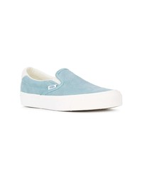 hellblaue Slip-On Sneakers aus Wildleder von Vans