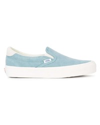 hellblaue Slip-On Sneakers aus Wildleder von Vans